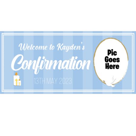 Confrimation personalised party banner banners